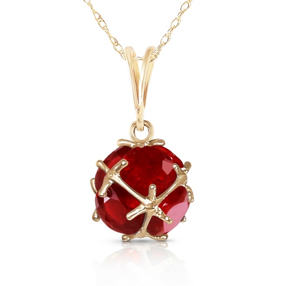 Galaxy Gold Products Jewelry - 14K. SOLID GOLD NECKLACE WITH NATURAL RUBIES